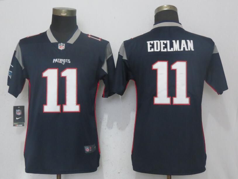 Women New England Patriots #11 Edelman Navy Blue Vapor Untouchable Playe Nike NFL Jerseys
